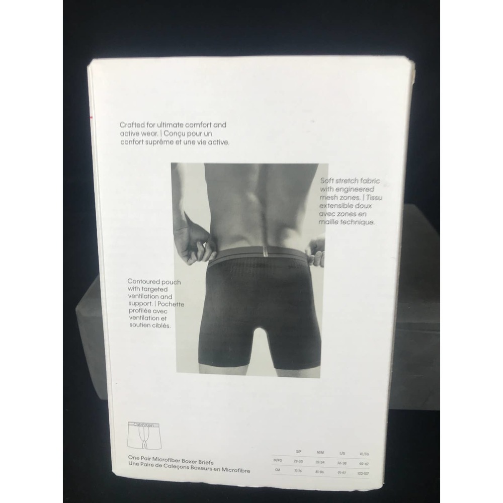 Men's Pro Fit  micro fiber blue boxer briefs Calvin Klein L New - Picture 4 of 8